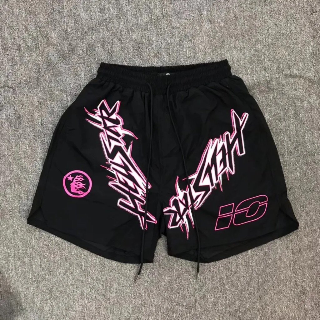 Hellstar Black N Pink Swim Trunks